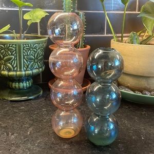 Glass Bubble Bud Vases